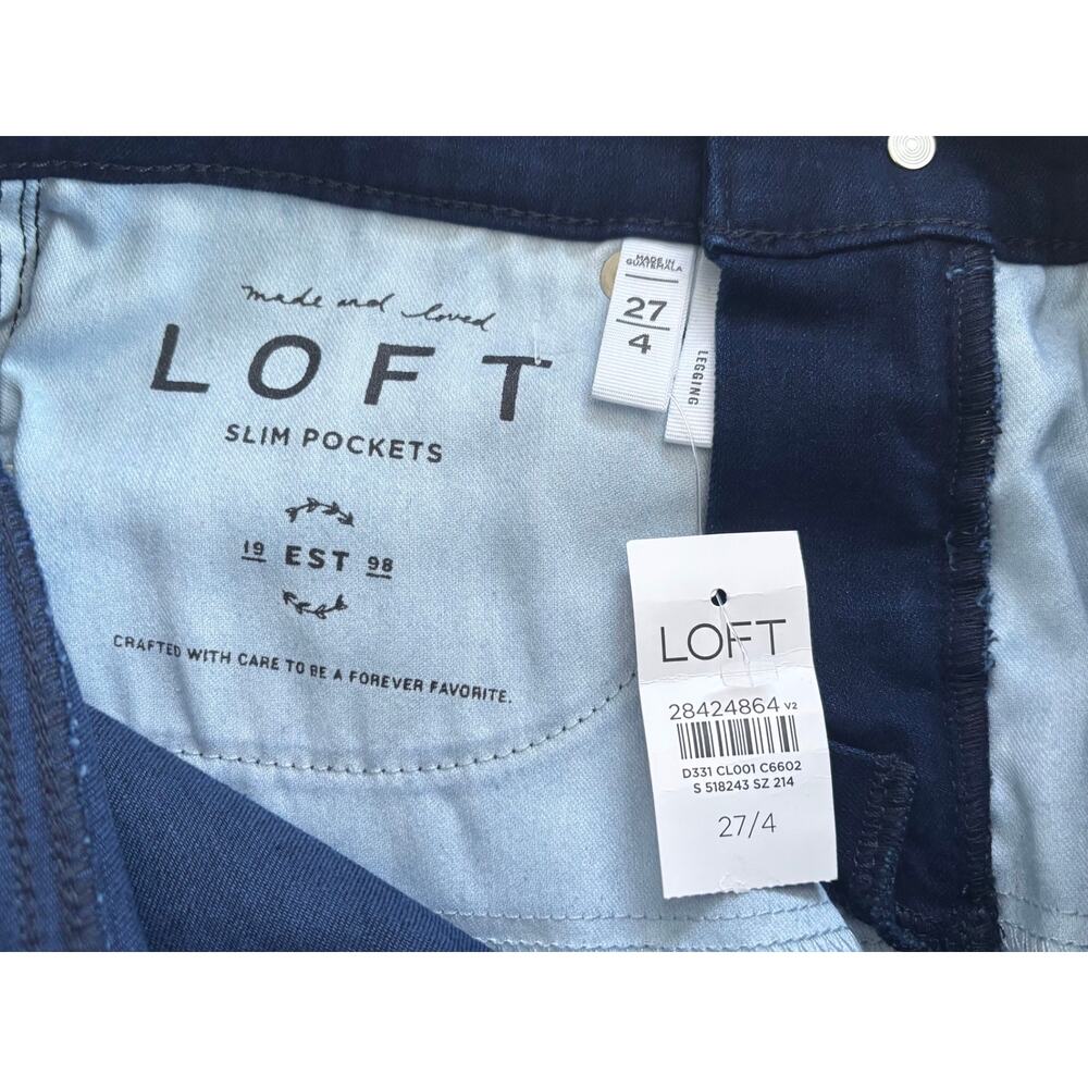 LOFT Skinny Jeans Slim Pockets Dark Wash Women’s 27 / 4 Stretch Denim NWT - Picture 4 of 5
